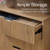 Stead Fluted 3 Drawer Dresser - Large Nightstand with Ample Storage - Living Room and Bedroom Furniture (Natural Oak) - 4 of 4