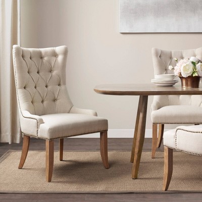 Santos Button Tufted Captain Accent Chair Cream - Madison Park