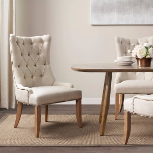 Santos Button Tufted Captain Accent Chair Cream - Madison Park - 1 of 4