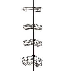 4tier Rust Resistant Bathtub Shower Pole Caddy Heritage Bronze