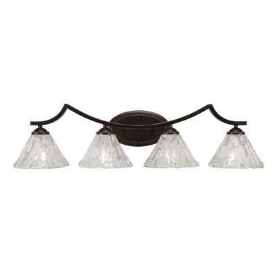Toltec Lighting Zilo 4 - Light Vanity in  Dark Granite with 7" Italian Ice Shade