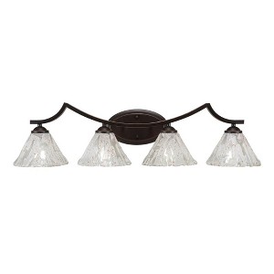 Toltec Lighting Zilo 4 - Light Vanity in  Dark Granite with 7" Italian Ice Shade - 1 of 1