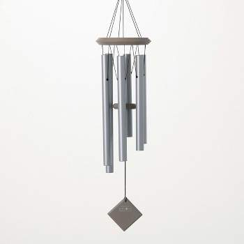 Woodstock Wind Chimes Encore Collection, Chimes of Pluto, 27'', Harbor Gray Wind Chimes for Outdoor, Patio, Home or Garden Decor DCY27
