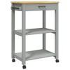 vidaXL Kitchen Trolley MONZA 23.6 in.x15.7 in.x35.4 in. Solid Wood Pine - 2 of 4