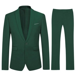 Cloudstyle Mens 3-Piece Suit Notched Lapel One Button Slim Fit Formal Jacket Vest Pants Set - 1 of 4