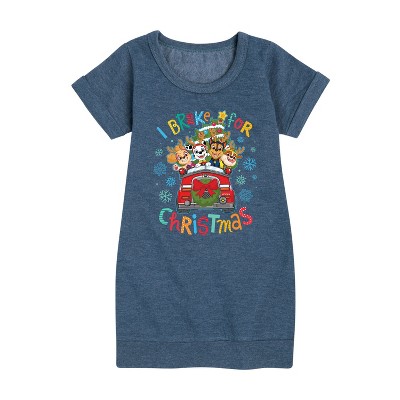 - Paw Patrol - I Brake For Christmas Graphic Short Sleeve Fleece Dress