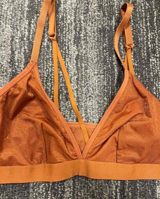 I.D. Line Mesh Triangle Bralette in Brown