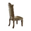 HomeRoots Set of Two Tufted Bone and Brass Upholstered Faux Leather And Wood Dining Side Chairs - 4 of 4