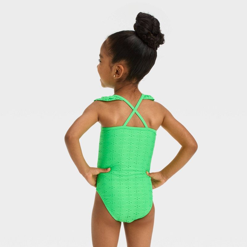 Toddler Girls' Ruffle One Piece Swimsuit - Cat & Jack™, 4 of 7