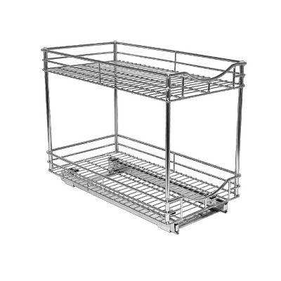 Chrome 21" Two-Tier Pull Out Cabinet Organizer