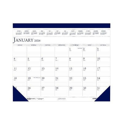 2026 House of Doolittle Economy 22" x 17" Monthly Desk Pad Calendar Blue (150-26)