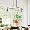 DOMETOUR Industrial 3-Light Pendant Chandelier, Clear Glass Shades, Black Metal, Adjustable Height, Modern Farmhouse Lighting for Kitchen/Dining Room - 3 of 4