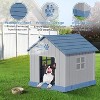 SEVOBAL Pet Crates and Houses Roof Dog House Waterproof UV Resistant Ventilation Grass Fixing Support Columns for Outdoor, Blue, 31.18"*33.7"*32.52" - 3 of 4