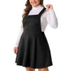 Women's Plus Size Sleeveless Adjustable Strap Vintage Faux Suede Overall Dresses - Agnes Orinda - 2 of 4