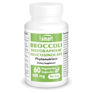 SuperSmart Broccoli Sulforaphane Glucosinolate 600mg per Day - 10% SGS with Myrosinase | Non-GMO & Gluten Free - 60 Vegetarian Capsules - 1 of 1