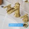 Bathroom Faucets for Sink 3 Hole Nickel Gold 8 inch Widespread Bathroom Sink Faucet with Pop Up Drain Double Lever Handle Faucet - 3 of 4