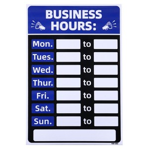 Unique Bargains PVC Self-Adhesive Waterproof Store Shop Business Hour Sign 1 Set - 1 of 4