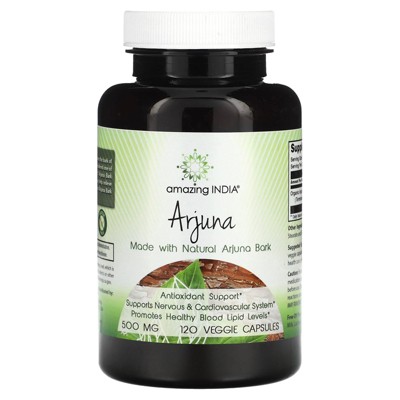 Amazing India Arjuna, 500 mg, 120 Veggie Capsules