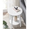 Round Coffee Table with Lower Shelf - Vasagle - 3 of 4