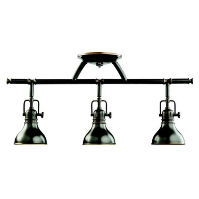 Polished Nickel 22.75" Modern 3-Light Halogen Ceiling Rail