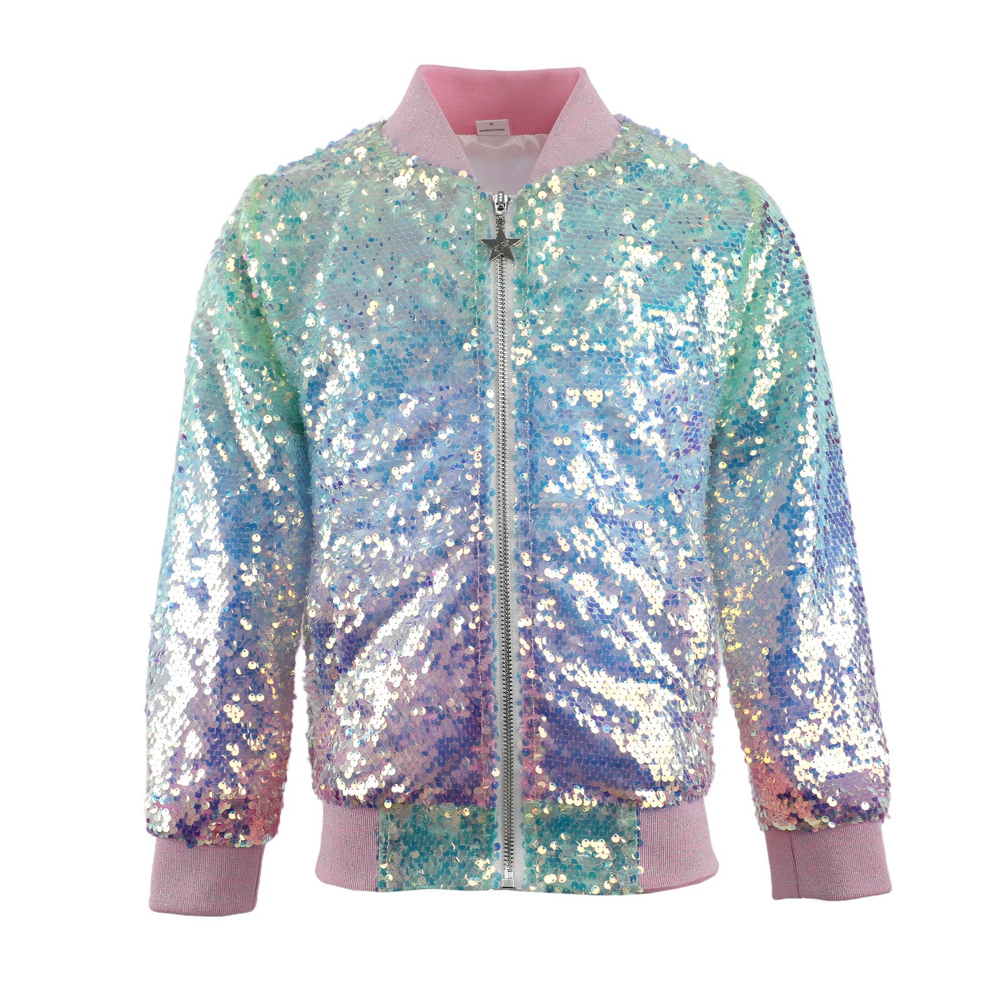 Куртка 2bunnies Magic Ombre Sequin Bomber Jacket Multicolored для девочек — фото 2