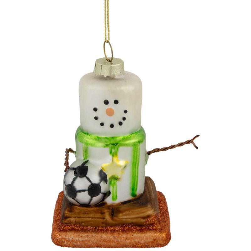 Northlight 3.5" Soccer Smore Glass Christmas Ornament, 1 of 6