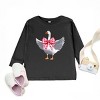 Valentine Goose Coquette - Toddler Long Sleeve Graphic Tee - 2 of 4