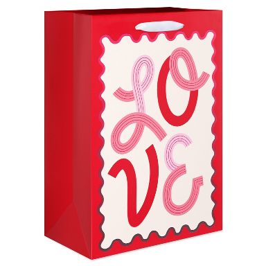 Valentine's Day Medium Gift Bag Love with Red Border