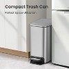 LunaLulinlk Silver 1.6 Gallon Small Bathroom Trash Can, Stainless Steel Trash Can with Lid - 2 of 4