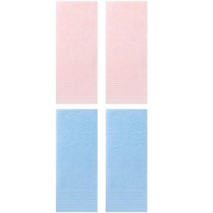 Unique Bargains Striped Pattern Soft Comfort Hand Towels for Bathroom Camp 4 Pcs 14" x 30" - 1 of 4