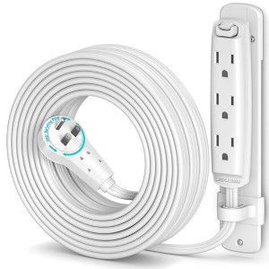 Maximm 360 Degree Rotating Flat Extension Cord Multi 3 Outlet Power Cord with Mounting Bracket, Grounded 16 AWG UL Certified - 1 of 4