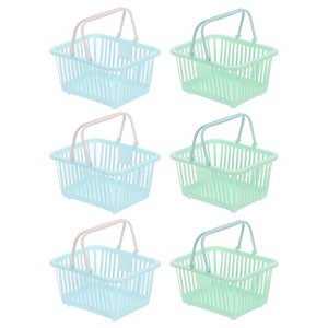 Unique Bargains Plastic Grocery Shopping Toy Organizing Mini Decorative Baskets 6.3" x 3.5" x 5.1" 6 Pcs - 1 of 4