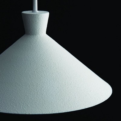 Textured White Modern Cone Pendant Light