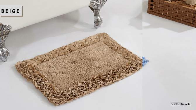 Better Trends Shaggy Border 100% Cotton Bath Rug, 2 of 6, play video
