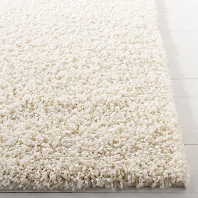 Ivory Bliss 4' x 6' Hand-Knotted Synthetic Shag Area Rug