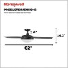Honeywell 48 Inch Ceiling Fan, Modern Indoor Light Fixture, Remote Control, LED Bulbs, Dual Mount, 5 Blade Airflow, Carmel,  Black - 4 of 4