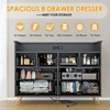 Homhougo Dresser for Bedroom with LED Light & Charging Station, 8 Drawers Wooden Dressers with Open Space Black - 3 of 4