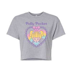 Women's - Polly Pocket - Rainbow And Polly Pocket In Heart Cropped Graphic T-Shirt - 1 of 4