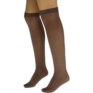6 Pairs Women's Tear-Free Nylon Over The Knee Sheer Socks 70 Denier One Size - 1 of 1
