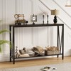 43.3 Inch Console Sofa Table, Modern Entryway Table, Metal Frame, 2 Shelves, For Living Room, Hallway - 2 of 4