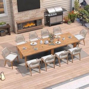 PURPLE LEAF Dining Set Patio Metal Table and Wicker Rattan Chairs for Outside Porch Garden Kitchen Modern Outdoor Furniture Sets - 1 of 4