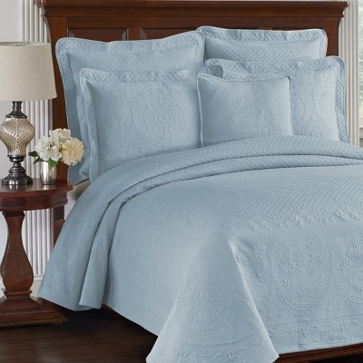 King Size Organic Blue Cotton Coverlet