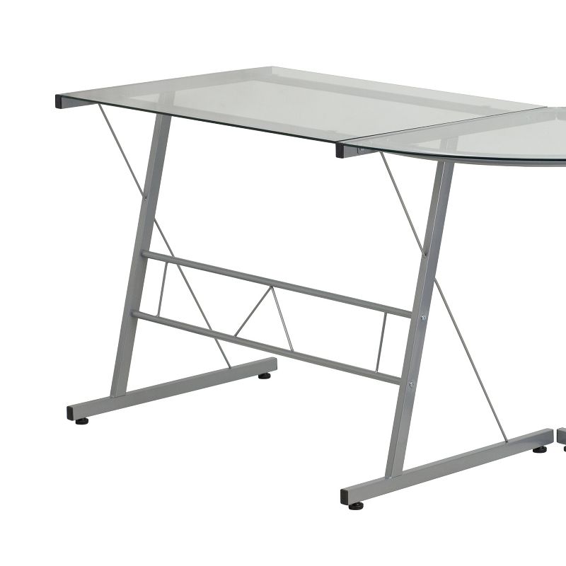 BlackArc L-Shaped Gaming Desk with Tempered Glass Top and Powder Coated Steel Frame, 6 of 11