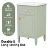 20-Inch White Bathroom Vanity with Sink, Solid Wood Legs, Adjustable Shelf, Modern Freestanding Cabinet - 3 of 4