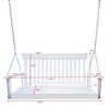 SKRAN Wooden Swing Chair, Front Porch Swing 2-Seater with Armrests, Bench Swing with Hanging Chains for Outdoor Patio Garden Yard or Sunroom - 3 of 4
