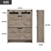 Narrow Freestanding Shoe Rack for Entrance, Shoe Cabinet with Flip Drawers - 2 of 4