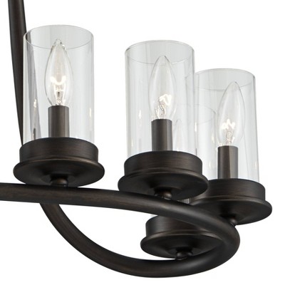 Heritage Bronze Farmhouse 8-Light Linear Pendant Chandelier