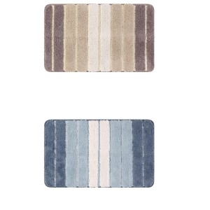 Unique Bargains Non-Slip Water Absorbent Soft Shaggy Rubber Back Bath Mats 2 Pcs - 1 of 4