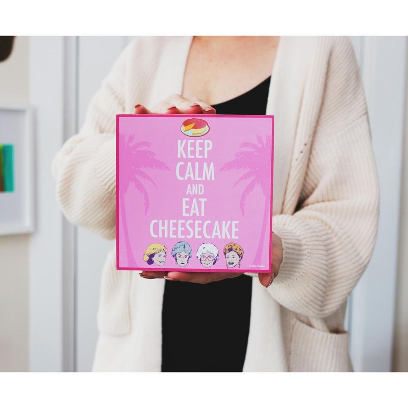 Silver Buffalo The Golden Girls Keep Calm And Eat Cheesecake 6 x 6 Inch Wood Box Sign, 3 of 5