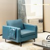 Costway Modern Leathaire Fabric Accent Armchair Single Sofa w/ Side Storage Pocket - 2 of 4